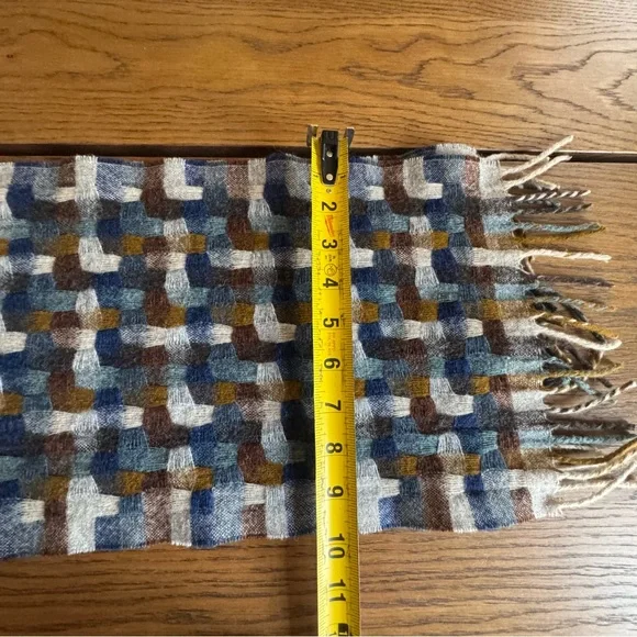 Multicolor Scarf Moon Pure 100% Merino Wool Woven Fringe Scarf British Isles - Picture 5 of 7